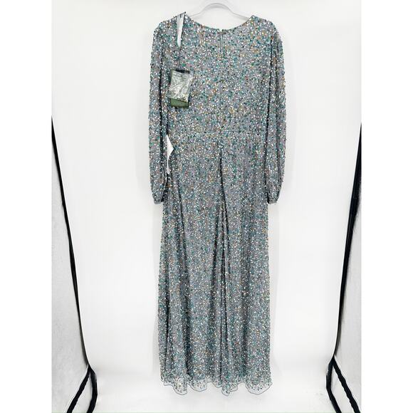 Mac Duggal 5213 Rainbow Multi Color Sequin V Neck Gown 12 NEW - Picture 3 of 7